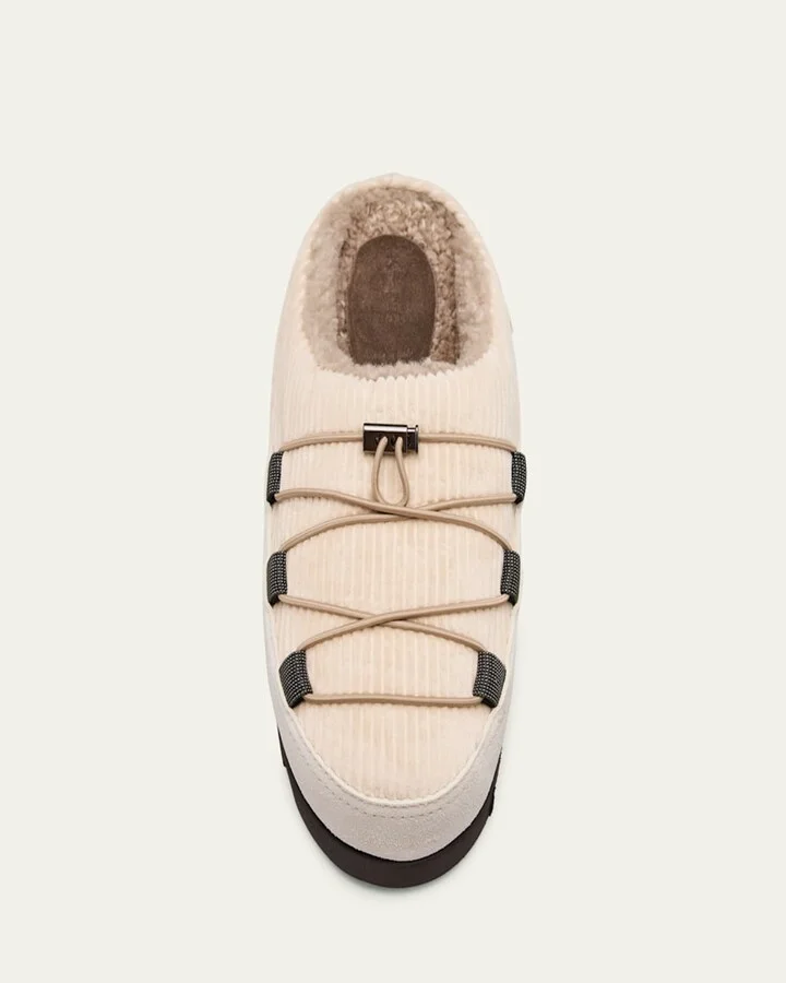 Suede Lace-Up Cozy Mule Slippers - Image 4