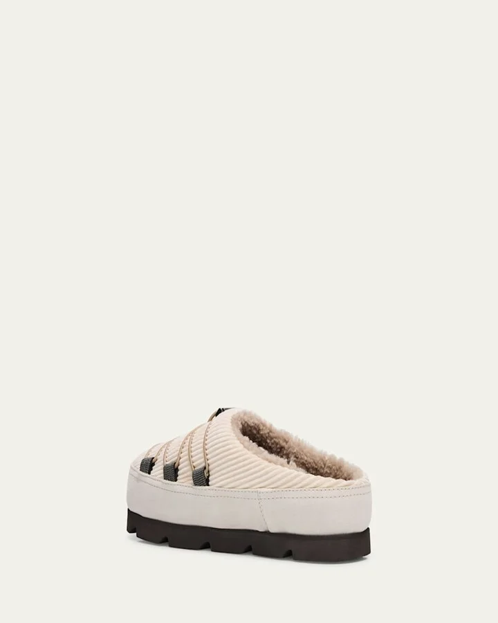 Suede Lace-Up Cozy Mule Slippers - Image 5