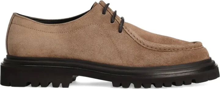 Suede Lace-Up Derby Shoes