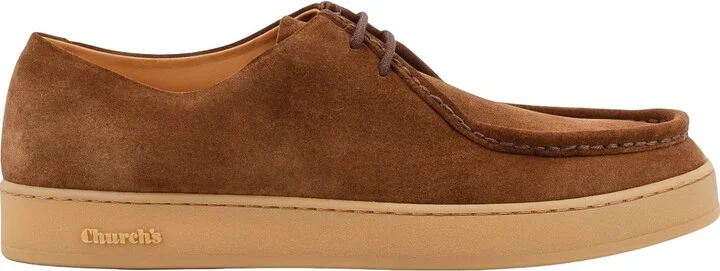 Suede Lace-Up Shoe With Embossed Logo Detail