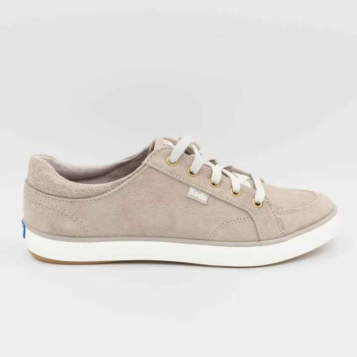 Suede Lace Up Sneaker In Dove Grey