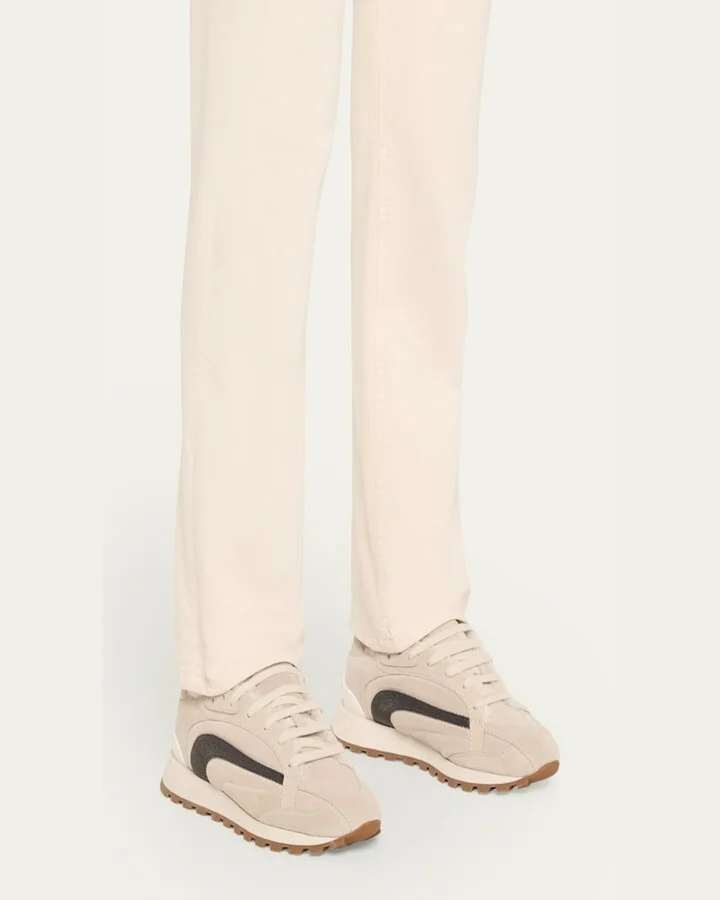 Suede Lace Up Sneaker With Shearling Lining - Image 2