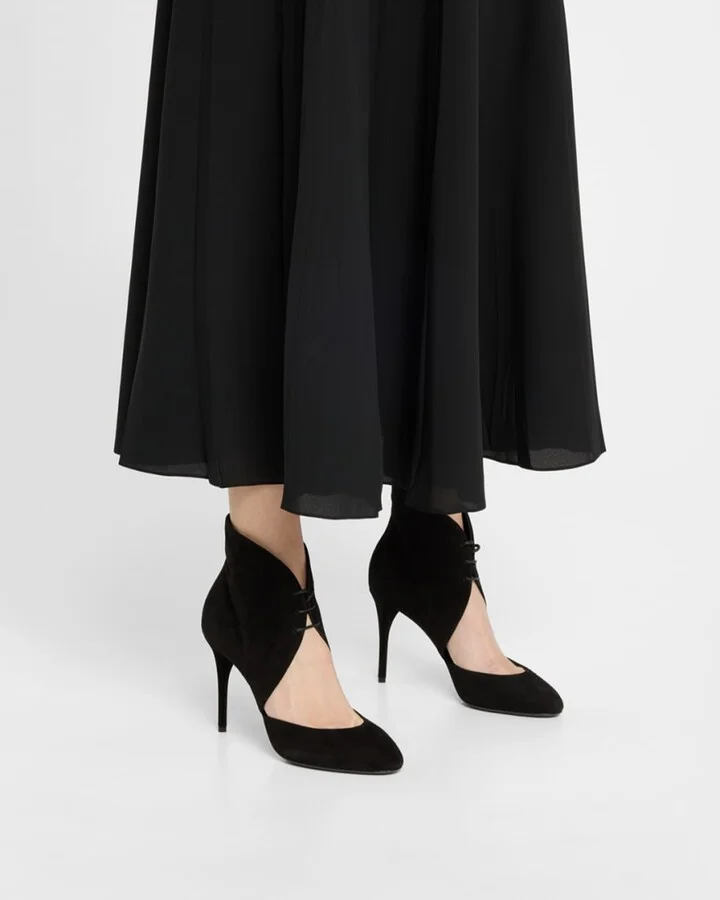 Suede Lace-Up Stiletto Pumps - Image 5