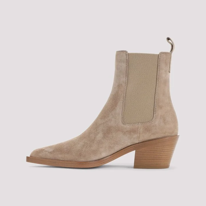 Suede Leather Ankle Boots - Image 4