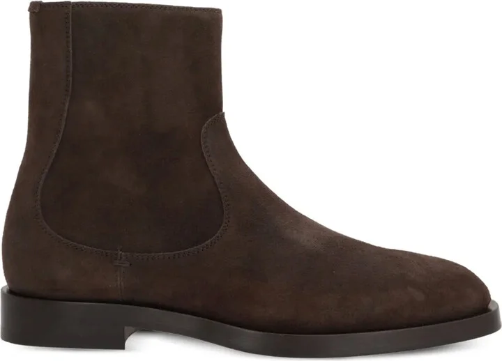Suede-Leather Ankle Boots