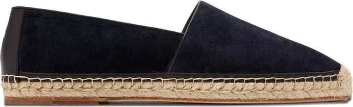 Suede-Leather Espadrille Loafers