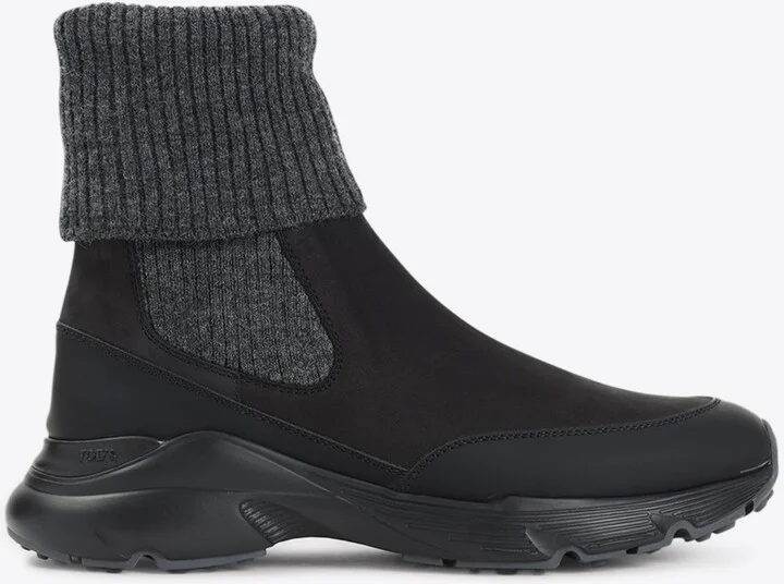 Suede Leather High-Top Sneakers