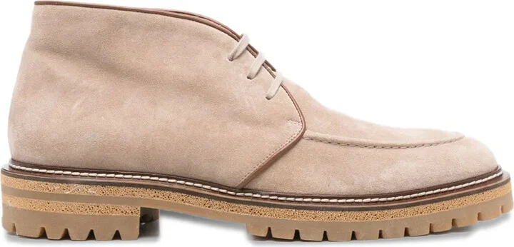 Suede Leather Lace-Up Boots