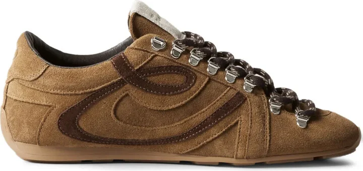 Suede Leather Lace-Up Sneakers