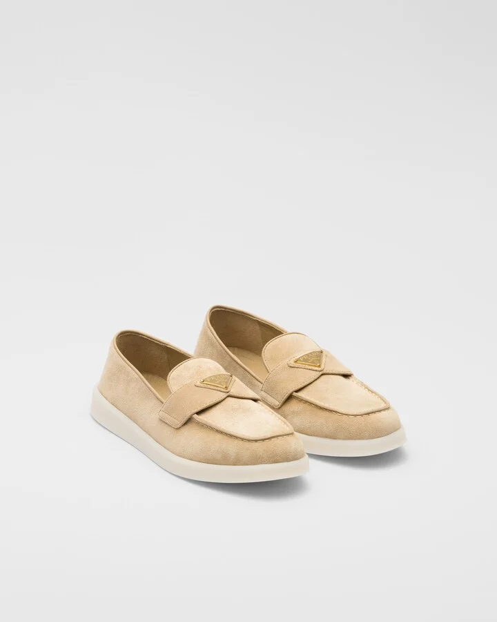 Suede leather loafers