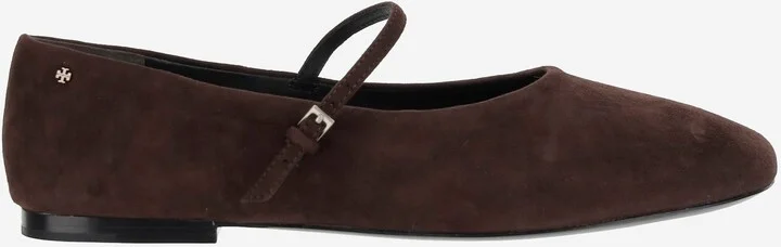 Suede Leather Mary Jane Ballerinas