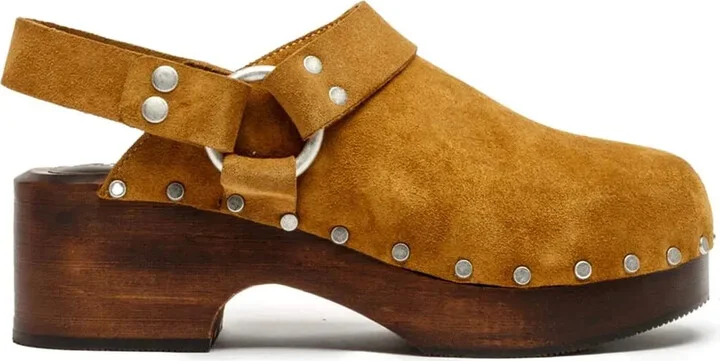 Suede-Leather Mules