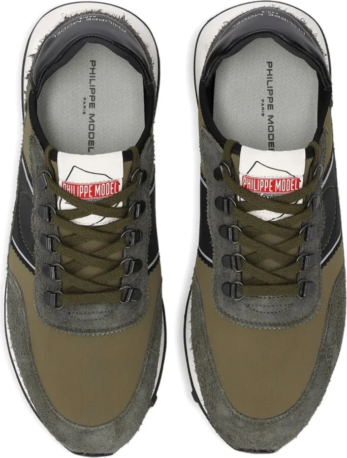 Suede Leather Panelled Low-Top Sneakers - Image 3