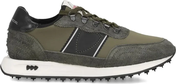 Suede Leather Panelled Low-Top Sneakers