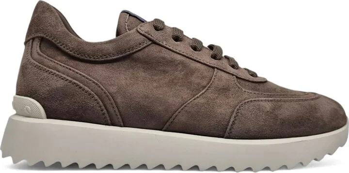 Suede Leather Platform Trainers