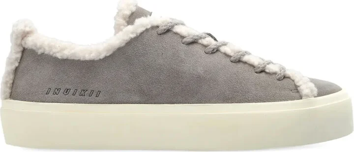 Suede-Leather Shearling Sneakers