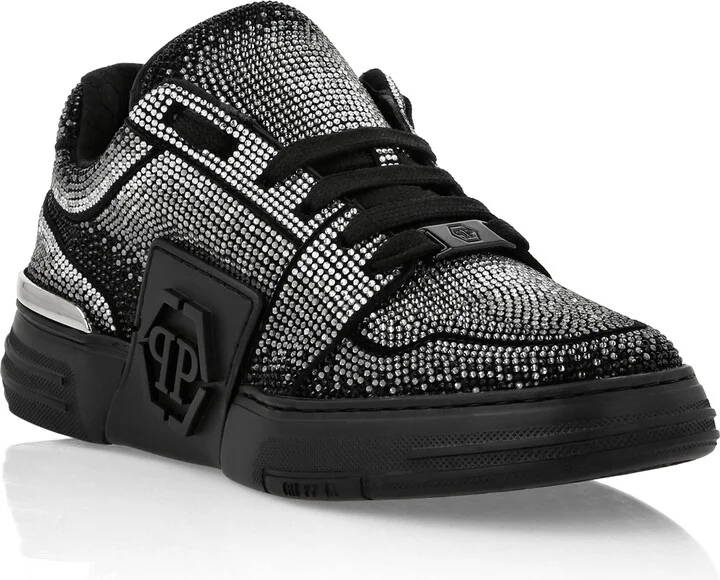 Suede Lo-Top Sneakers Strass Hexagon