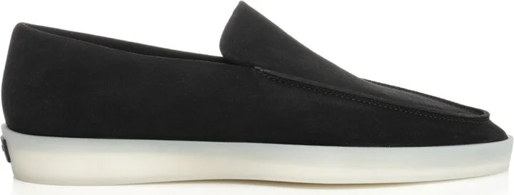 Suede Loafer With Rubber Sole Scarpe Basse Black