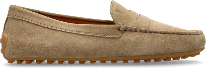 Suede Loafers, , - Beige