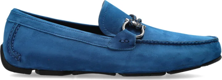 Suede Loafers Front, , - Blue