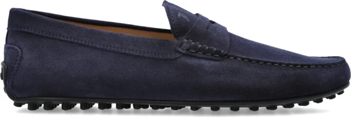 Suede Loafers, , Navy - Blue