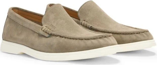 Suede loafers with contrast outsole