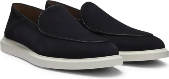 Suede loafers with logo details