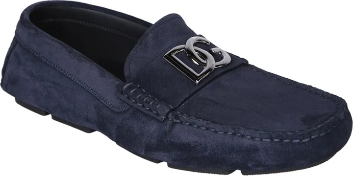 Suede Logo Blue Loafer - Image 2