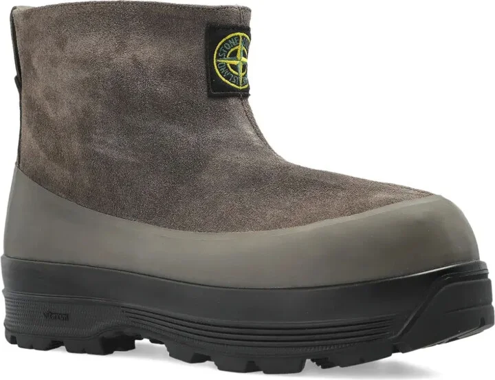 Suede Logo-Patch Ankle Boots - Image 2