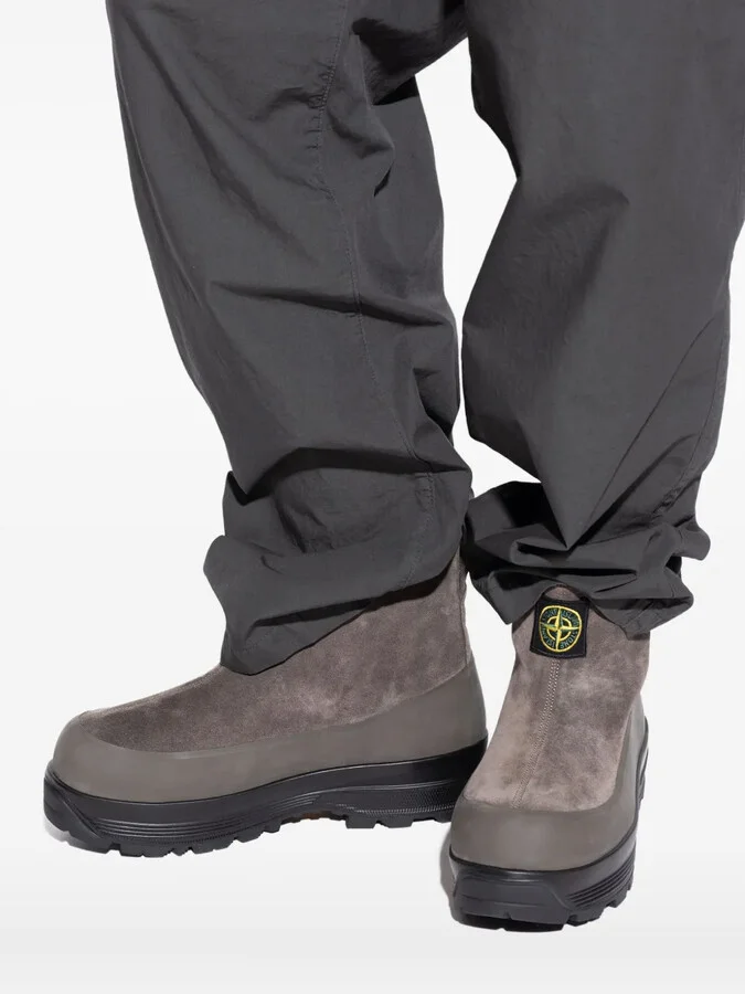 Suede Logo-Patch Ankle Boots - Image 5