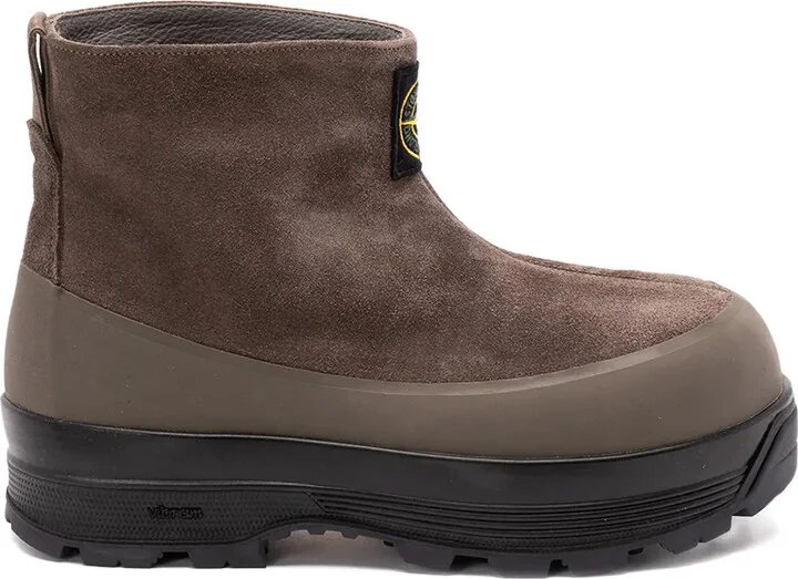 Suede Logo-Patch Boots
