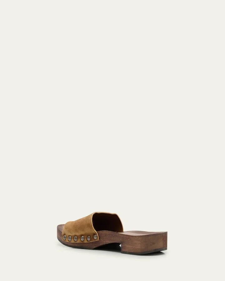 Suede Logo Slide Clogs - Image 9