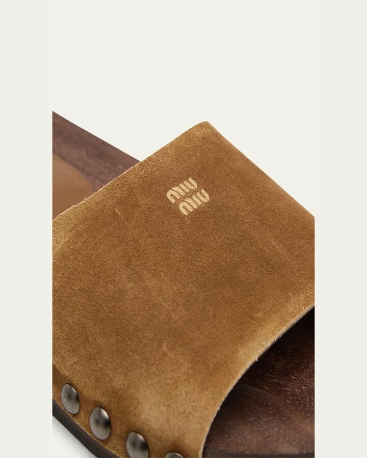 Suede Logo Slide Clogs - Image 11