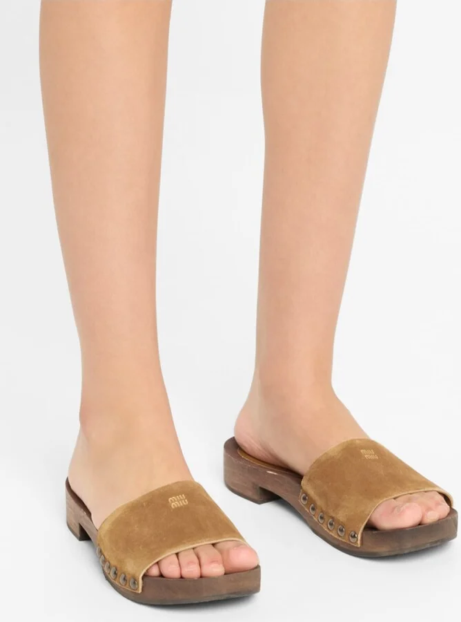 Suede Logo Slide Clogs - Image 3