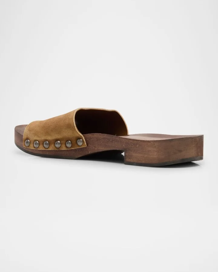 Suede Logo Slide Clogs - Image 9