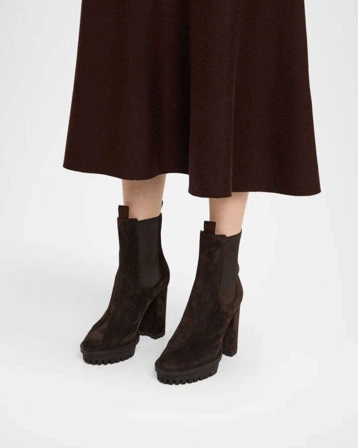 Suede Lug-Sole Booties - Image 8