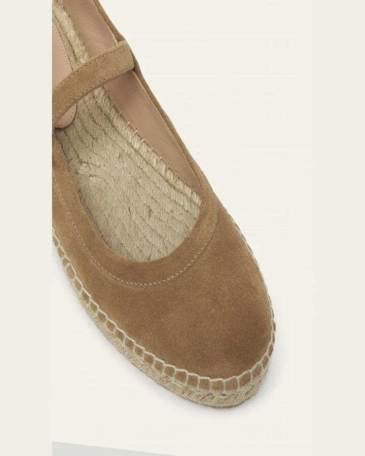 Suede Mary Jane Ballerina Espadrilles - Image 3