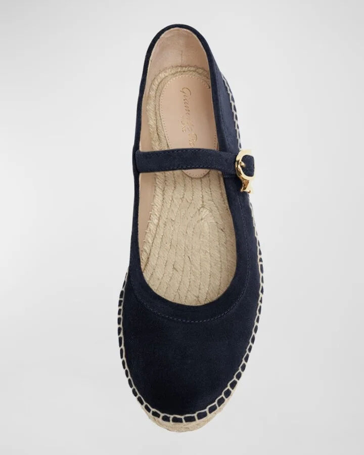 Suede Mary Jane Ballerina Espadrilles - Image 3