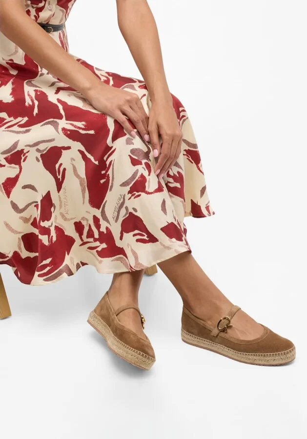 Suede Mary Jane Ballerina Espadrilles - Image 4
