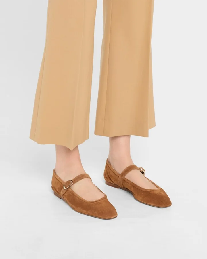 Suede Mary Jane Ballerina Flats - Image 9