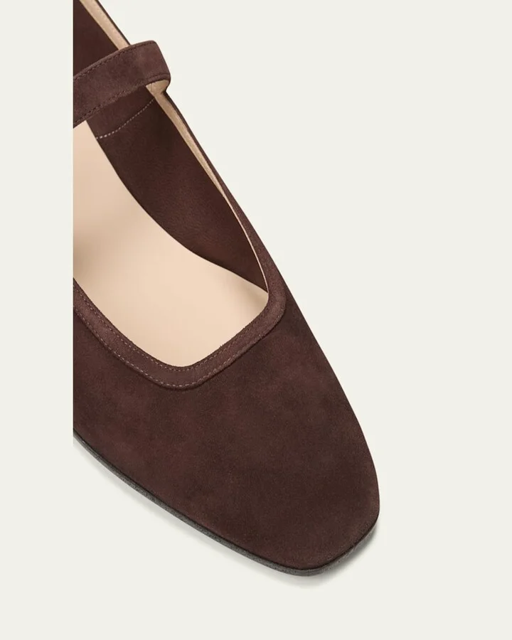 Suede Mary Jane Ballerina Flats - Image 3