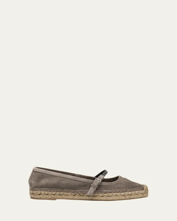 Suede Mary Jane Espadrilles