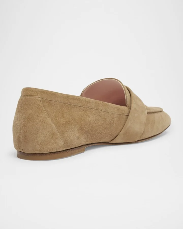 Suede Metal Buckle Loafers - Image 2