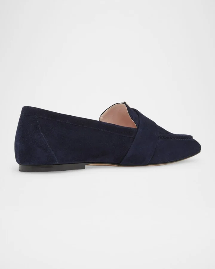 Suede Metal Buckle Loafers - Image 3