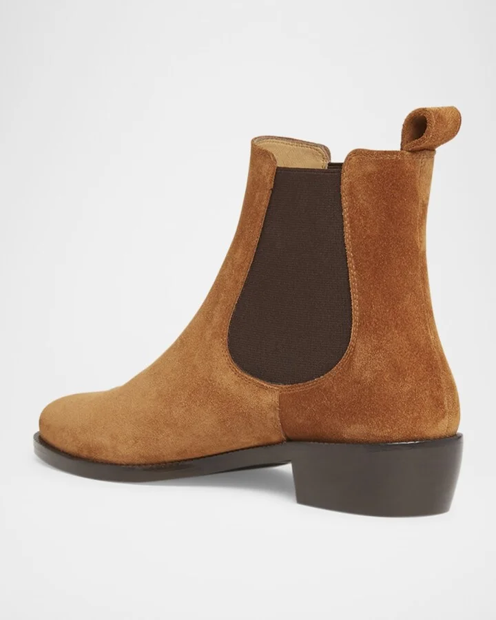 Suede Metal-Strap Chelsea Booties - Image 3