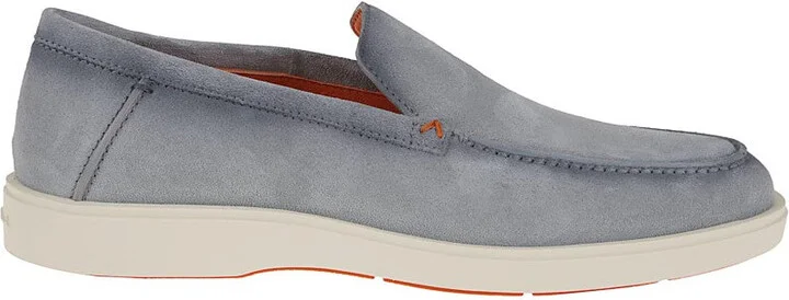 Suede Moccasin With Round Toe And Signature Detail