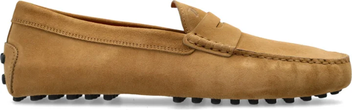 Suede Moccasins, , - Beige