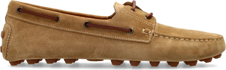 Suede Moccasins, , - Beige