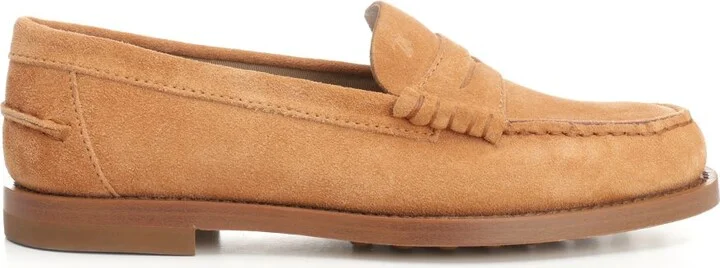 Suede Moccasins Lace-Up Shoes Brown