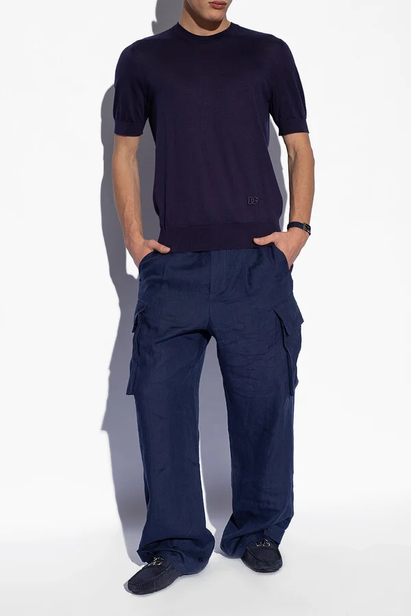 Suede Moccasins With Logo, , Navy - Blue - Image 2